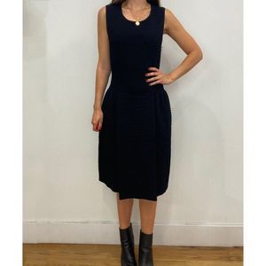 Valentino Black Ribbed Midi Dress - Size Medium